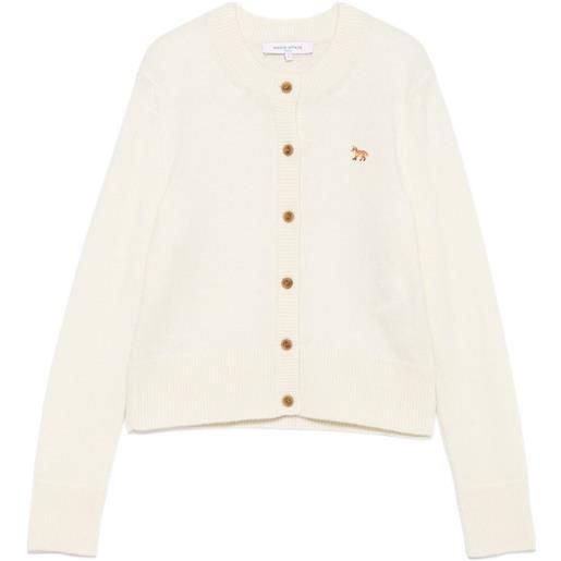 Maison Kitsuné profile fox-embroidered button cardigan - toni neutri