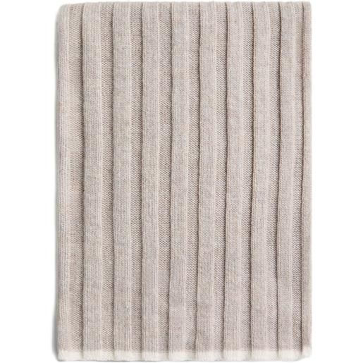 Brunello Cucinelli Kids sciarpa in cashmere a coste - grigio