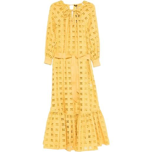 Kiton abito lungo con ricamo - giallo
