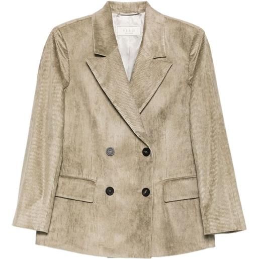 Peserico blazer doppiopetto a coste - verde