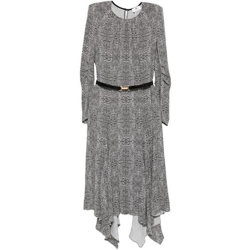 Elisabetta Franchi abito asimmetrico con stampa - nero