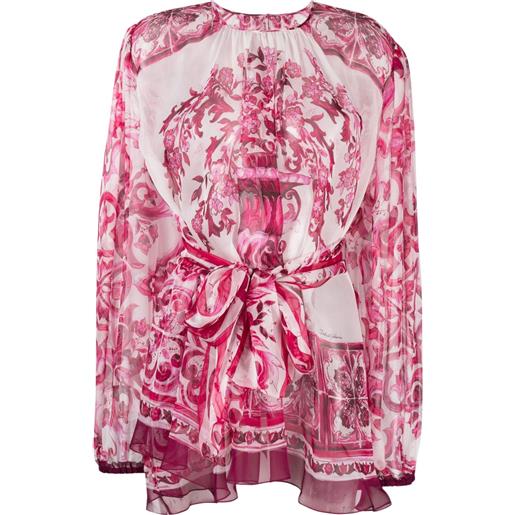 Dolce & Gabbana blusa con stampa maioliche - rosa