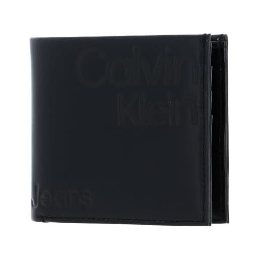Calvin Klein ckj monogram soft rfid bifold w/coin aop black