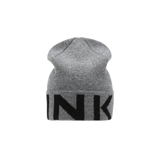 Pinko cappello calamaro cuffia con risvolto maxi logo 101507 a101 iz9 grigio/nero