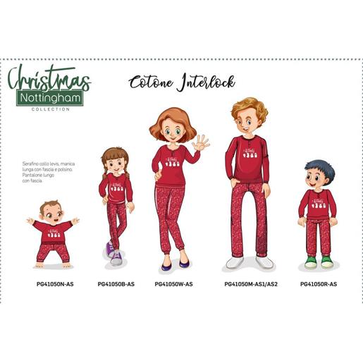 Nottingham pigiama bambina natale Nottingham caldo cotone interlock pg41050b