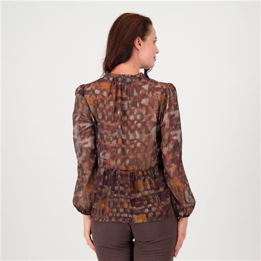 Palazzo Moda blusa fantasia con collo alla coreana