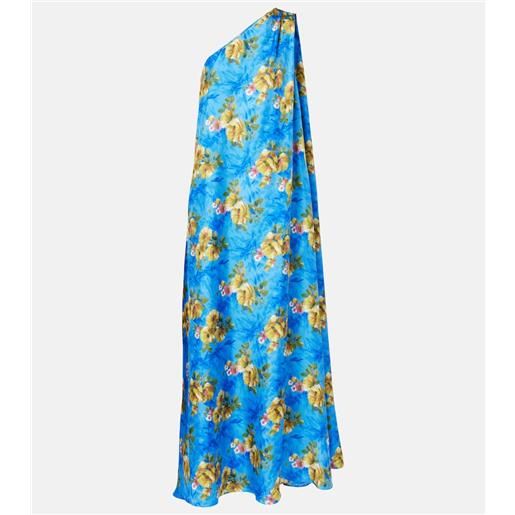 La DoubleJ abito lungo monospalla roy in twill di seta