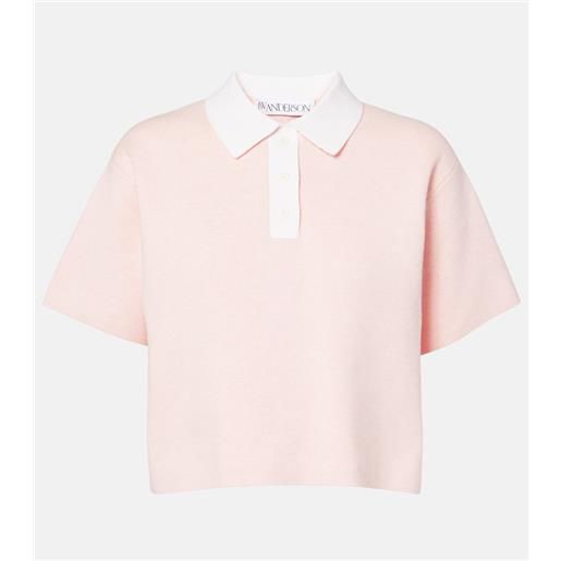 JW Anderson polo cropped in cotone e cashmere
