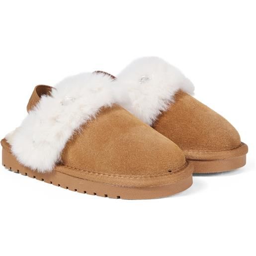 Monnalisa slippers in suede con decorazioni
