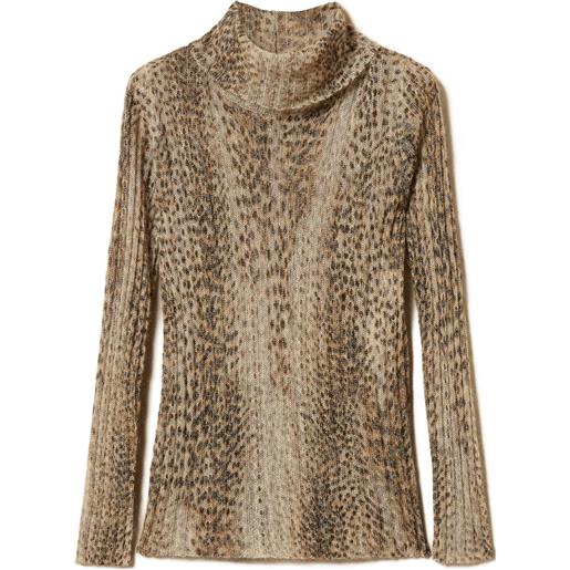 TWINSET maglione con stampa - marrone