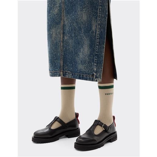 Ferrari mary jane in pelle - female slipper e sandali nero 40