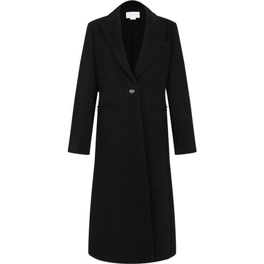 Genny single-button twill coat - nero