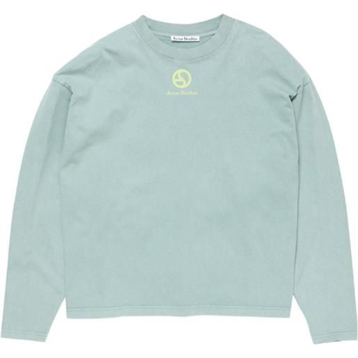 Acne Studios t-shirt a maniche lunghe con logo - verde