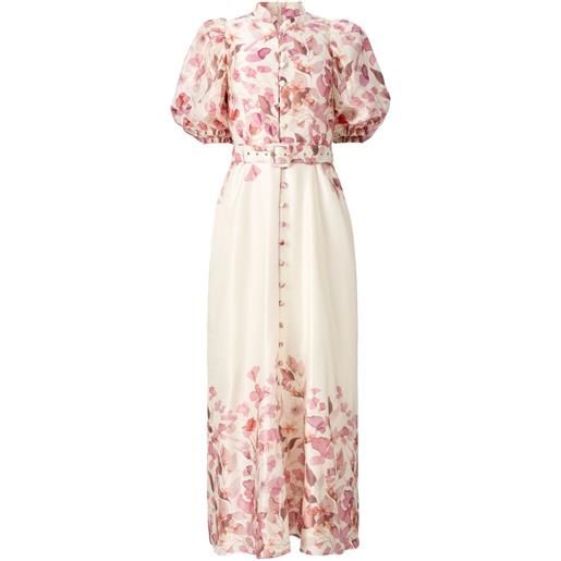 MOOS STUDIO abito rosewind a fiori con maniche a palloncino - rosa