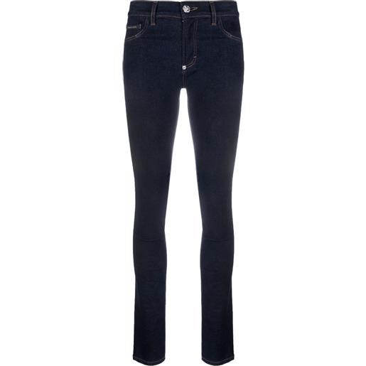 Philipp Plein jeans skinny a vita media - blu
