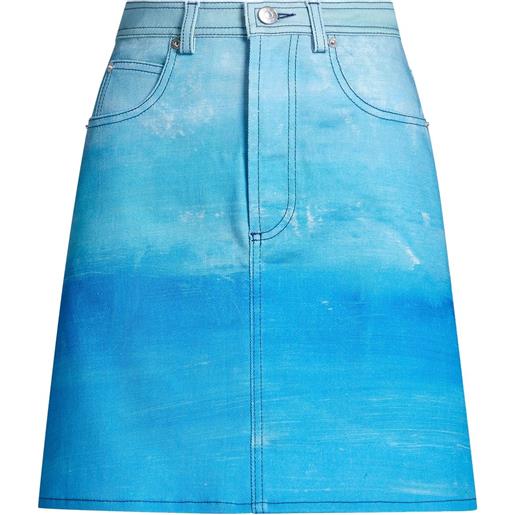 Marni gonna svasata con fantasia tie-dye - blu