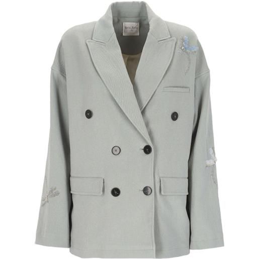 Forte Forte blazer doppiopetto con ricamo - verde