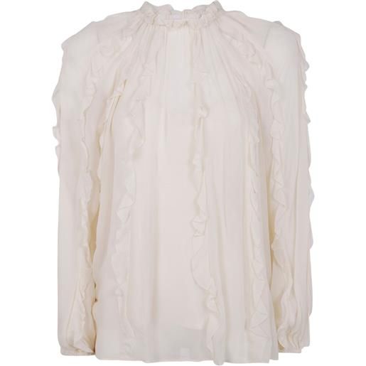 ZIMMERMANN blusa con ruches - toni neutri