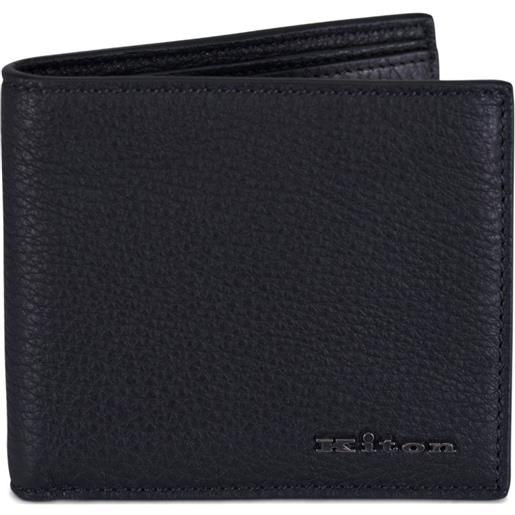 Kiton portafoglio in pelle - nero