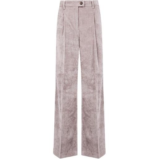 DRHOPE pantaloni a coste con pieghe - toni neutri