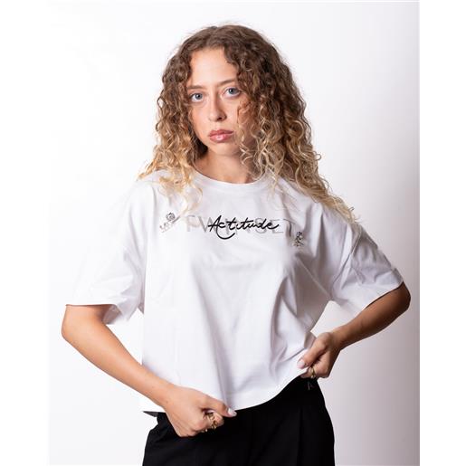 Twinset Actitude t-shirt Twinset Actitude cropped con gioielli donna
