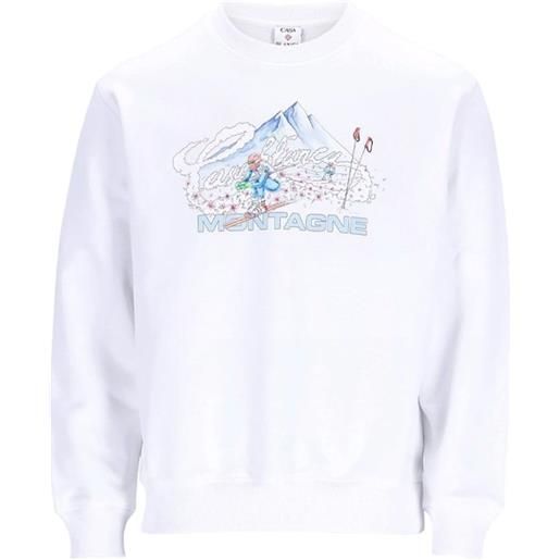Casablanca felpa con stampa montagne - bianco
