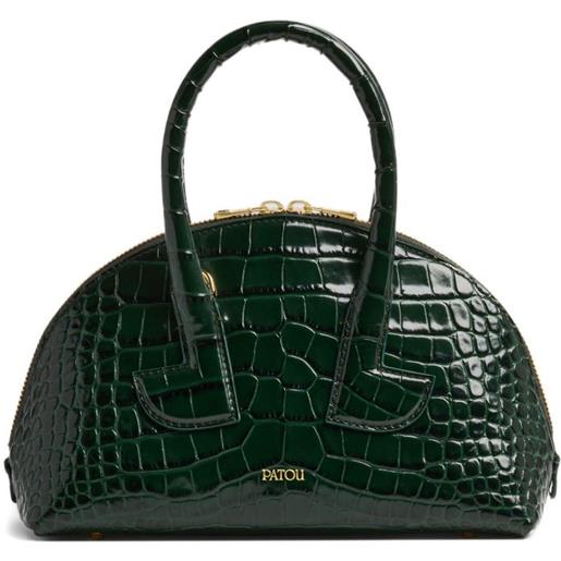 Patou borsa le Patou bowling goffrata effetto coccodrillo - verde