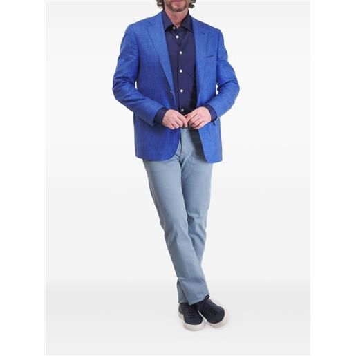 Kiton blazer con bottone singolo - blu