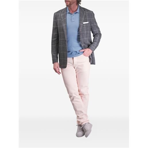 Kiton giacca monopetto a quadri - grigio