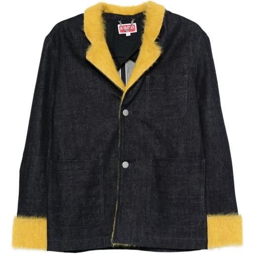 Kenzo giacca denim con finiture a contrasto - blu