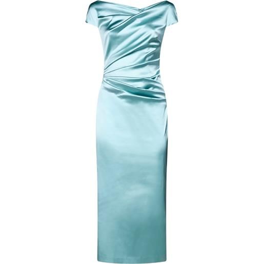 Talbot Runhof abito midi con drappeggio - blu