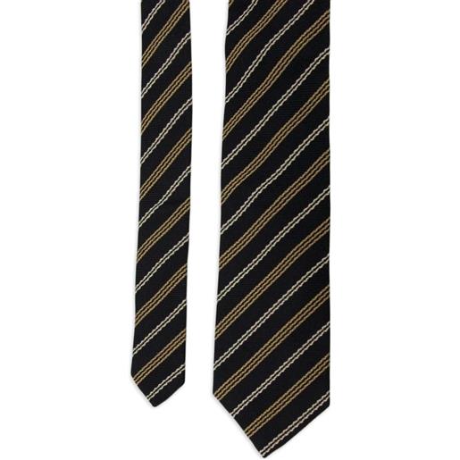 Brunello Cucinelli cravatta in seta a righe - nero