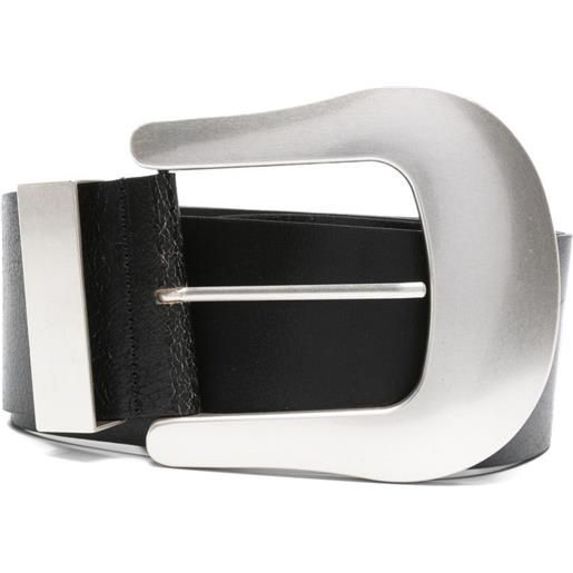 Vaquera cintura in pelle - nero