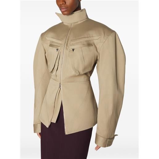 Mugler giacca cargo con maniche a palloncino - toni neutri