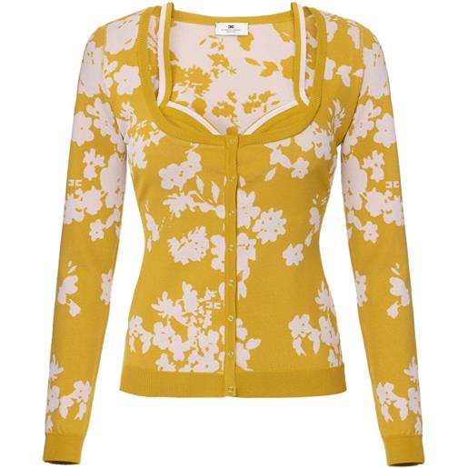 Elisabetta Franchi cardigan a fiori crop - dj4