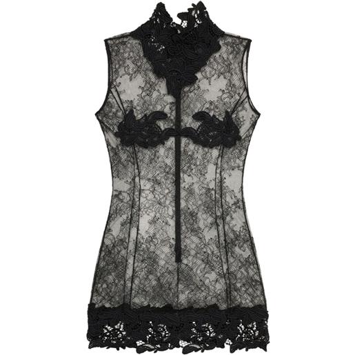 Blumarine abito corto a collo alto - nero