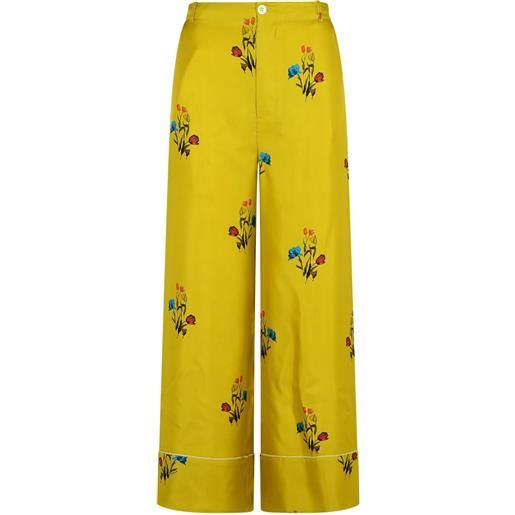 Marni pantaloni dritti con vita elasticizzata - giallo