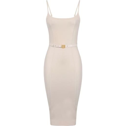 Elisabetta Franchi abito smanicato con cintura - toni neutri