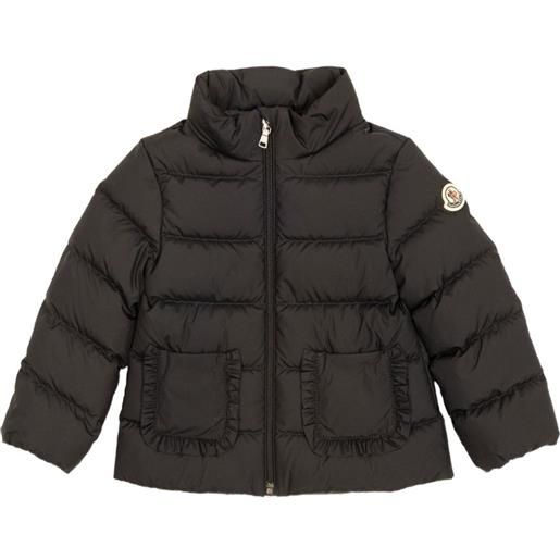 Moncler Enfant cappotto imbottito con ruches - nero