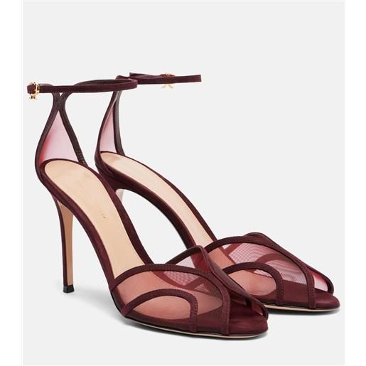 Gianvito Rossi sandali 95 in suede e mesh