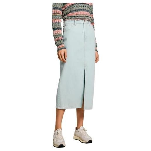 Pepe Jeans midi skirt hw gonna, blu (denim-pg2), xs donna