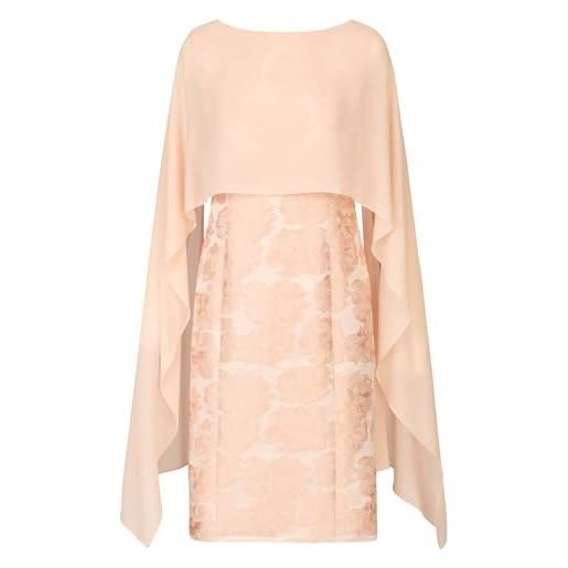 APART Fashion jacquardkleid mit chiffonstola vestito da cocktail, rosa, 46 donna