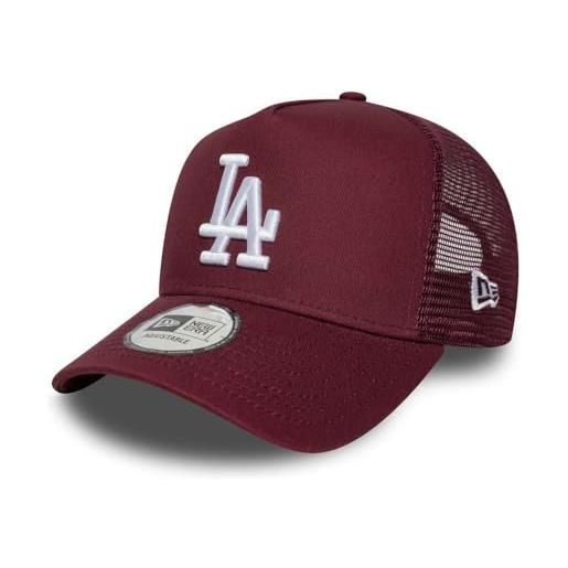 New Era cappello da baseball 9forty trucker league essential mlb los angeles dodgers trucker per adulti, rosso scuro