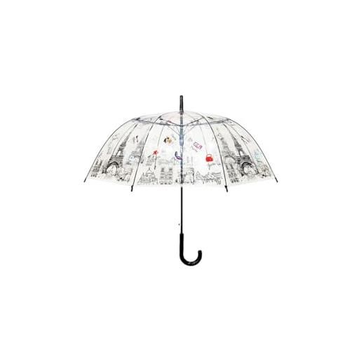 Generic parigi ombrello trasparente automatico trasparente forma campana costole ombrel, colorato. 