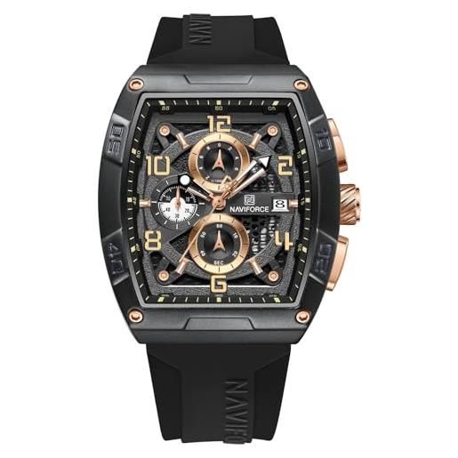 Avaner Orologio da polso da uomo, con cinturino in pelle a doppio fuso orario, analogico al quarzo, con quadrante decorativo con termometro a bussola, Z-oro-A