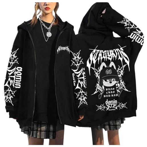 Felpa Con Cappuccio Stray Kids Donna | Design Patchwork | Poliestere | Autunno/Inverno - Foto 10