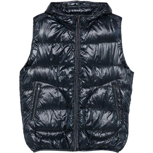 Herno gilet trapuntato con cappuccio - blu