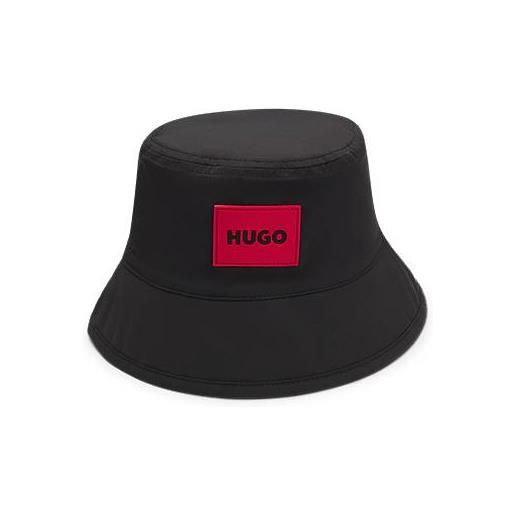 HUGO cappello da pescatore reversibile per bambini con logo, nero