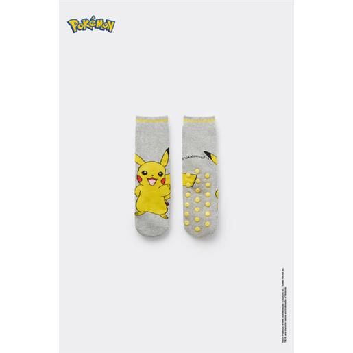 Tezenis calzini antiscivolo con stampa pokemon bimbo bambino grigio