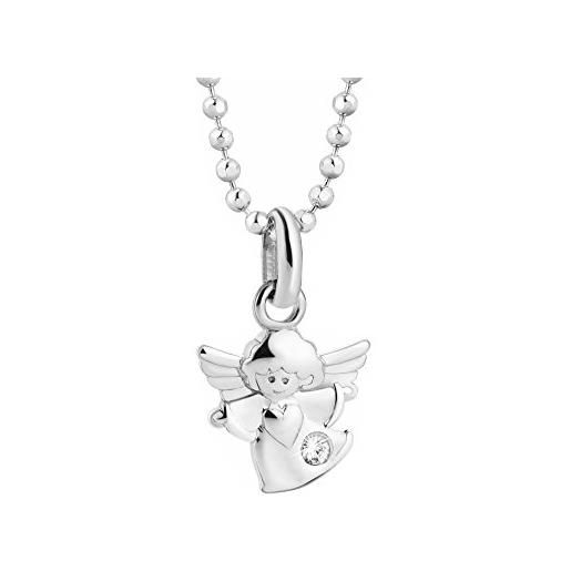 butterfly collana raffinata con pendente angelo e cristallo in argento 925 sterling